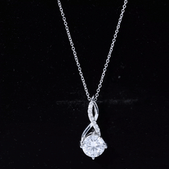 Cushion Cut Moissanite Infinity Promise Necklace With Chain