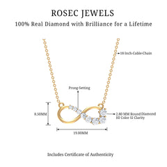 Diamond Infinity Pendant Necklace For Women