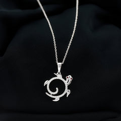 Ruby and Diamond Turtle Necklace With Chain