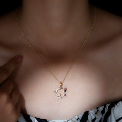 Ruby and Diamond Turtle Necklace With Chain