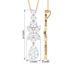 1.75 CT Certified Moissanite Dangle Pendant