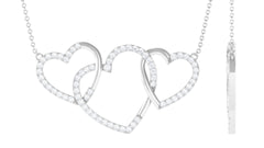 Certified Diamond Three Heart Necklace