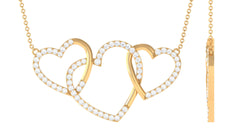 Certified Diamond Three Heart Necklace