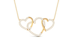 Certified Diamond Three Heart Necklace