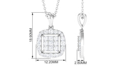 Round and Princess Cut Moissanite Pendant in Illusion Setting
