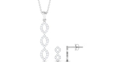 Natural Diamond Infinity Jewelry Set for Women