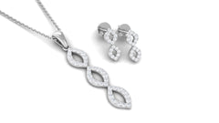 Natural Diamond Infinity Jewelry Set for Women