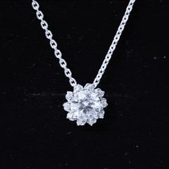 8 MM Round Cut Lab Grown Diamond Starburst Necklace