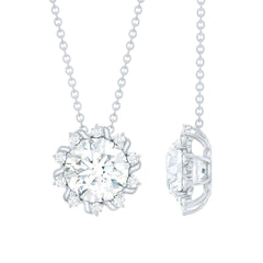 8 MM Round Cut Lab Grown Diamond Starburst Necklace