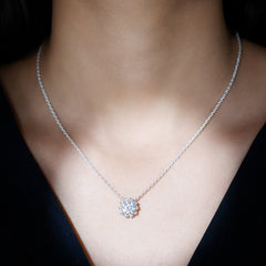 8 MM Round Cut Lab Grown Diamond Starburst Necklace
