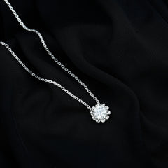 8 MM Round Cut Lab Grown Diamond Starburst Necklace