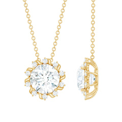 8 MM Round Cut Lab Grown Diamond Starburst Necklace