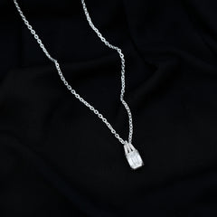 6X8 MM Solitaire Lab Grown Diamond Emerald Cut Necklace