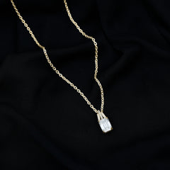 6X8 MM Solitaire Lab Grown Diamond Emerald Cut Necklace