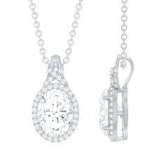 Lab Grown Diamond Vintage Style Pendant With Halo