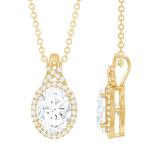 Lab Grown Diamond Vintage Style Pendant With Halo