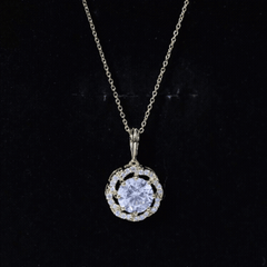 Certified 8 MM Lab Grown Diamond Halo Necklace