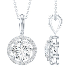 Certified 8 MM Lab Grown Diamond Halo Necklace