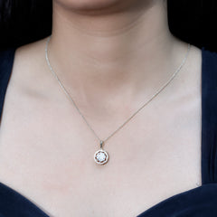 Certified 8 MM Lab Grown Diamond Halo Necklace