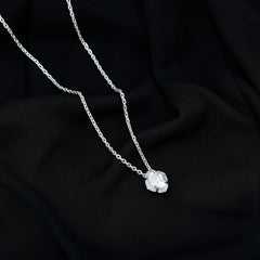 6X8 MM Oval Shape Lab Grown Diamond Vintage Flower Necklace