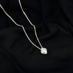 6X8 MM Oval Shape Lab Grown Diamond Vintage Flower Necklace