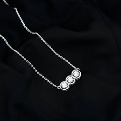Certified Lab Grown Diamond 3 Stone Necklace For Her