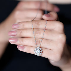 Certified 2 Carat Lab Grown Diamond Designer Solitaire Necklace
