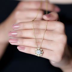 Certified 2 Carat Lab Grown Diamond Designer Solitaire Necklace