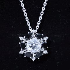 Lab Grown Diamond Cocktail Necklace With Black Onyx
