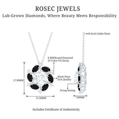 Lab Grown Diamond Cocktail Necklace With Black Onyx