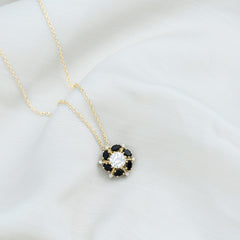 Lab Grown Diamond Cocktail Necklace With Black Onyx