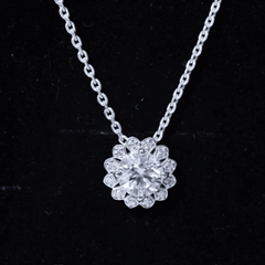 Certified 8 MM Lab Grown Diamond Cocktail Necklace For Women