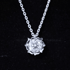 2 Carat Solitaire Lab Grown Diamond Flower Necklace