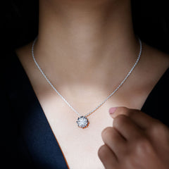 2 Carat Solitaire Lab Grown Diamond Flower Necklace