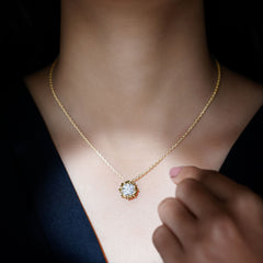 2 Carat Solitaire Lab Grown Diamond Flower Necklace