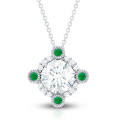 Lab Grown Diamond Bridal Necklace With Emerald