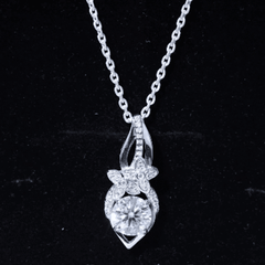 Lab Grown Diamond Flower Statement Necklace