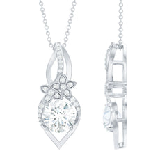 Lab Grown Diamond Flower Statement Necklace