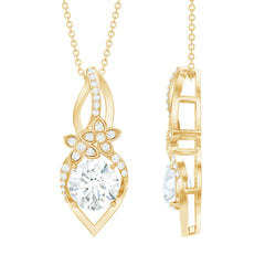 Lab Grown Diamond Flower Statement Necklace