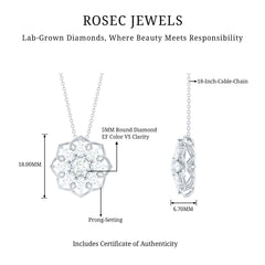 Lab Grown Diamond Statement Flower Necklace