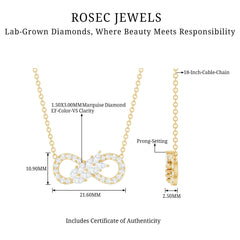 Lab Grown Diamond Infinity Love Knot Necklace For Women