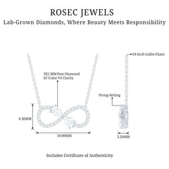 Lab Grown Diamond Forever Knot Teardrop Necklace