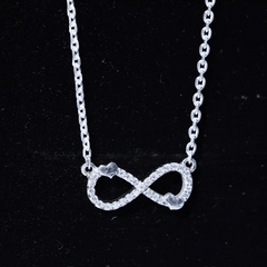 Lab Grown Diamond Infinity Knot Necklace With Cute Heart