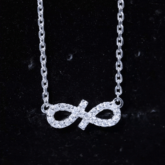 Pave Set Lab Grown Diamond Sideways Infinity Necklace