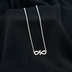 Pave Set Lab Grown Diamond Sideways Infinity Necklace