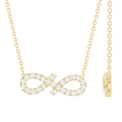 Pave Set Lab Grown Diamond Sideways Infinity Necklace