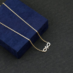 Pave Set Lab Grown Diamond Sideways Infinity Necklace