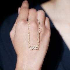 Pave Set Lab Grown Diamond Sideways Infinity Necklace