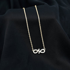 Pave Set Lab Grown Diamond Sideways Infinity Necklace