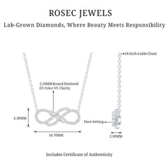 Certified Lab Grown Diamond Double Infinity Symbol Necklace